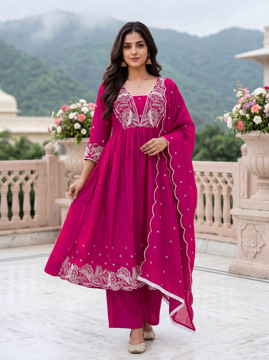 women-vichitra-silk-embroidered-anarkali-kurta-rani-pink-dupatta-view-bohorang