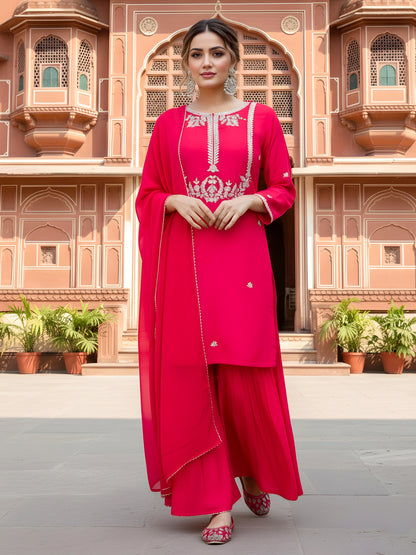 buy-women-red-viscose-silk-kurta-sharara-set-online-m-l-xl-xxl-bohorang