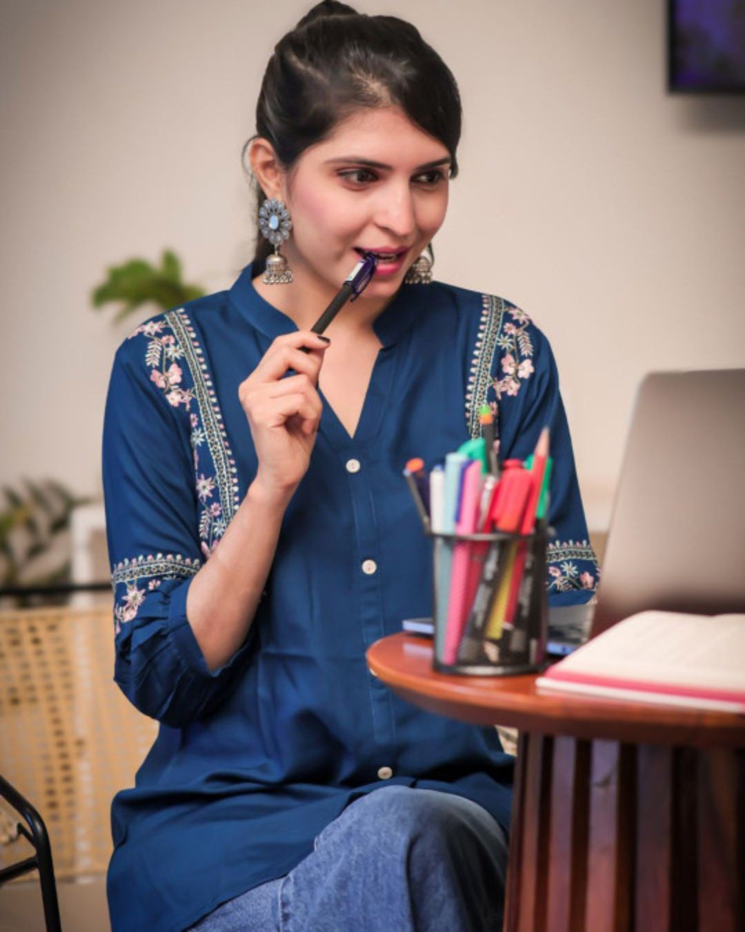 Teal Viscose Rayon Kurti for Women – Modern Stylish Wear