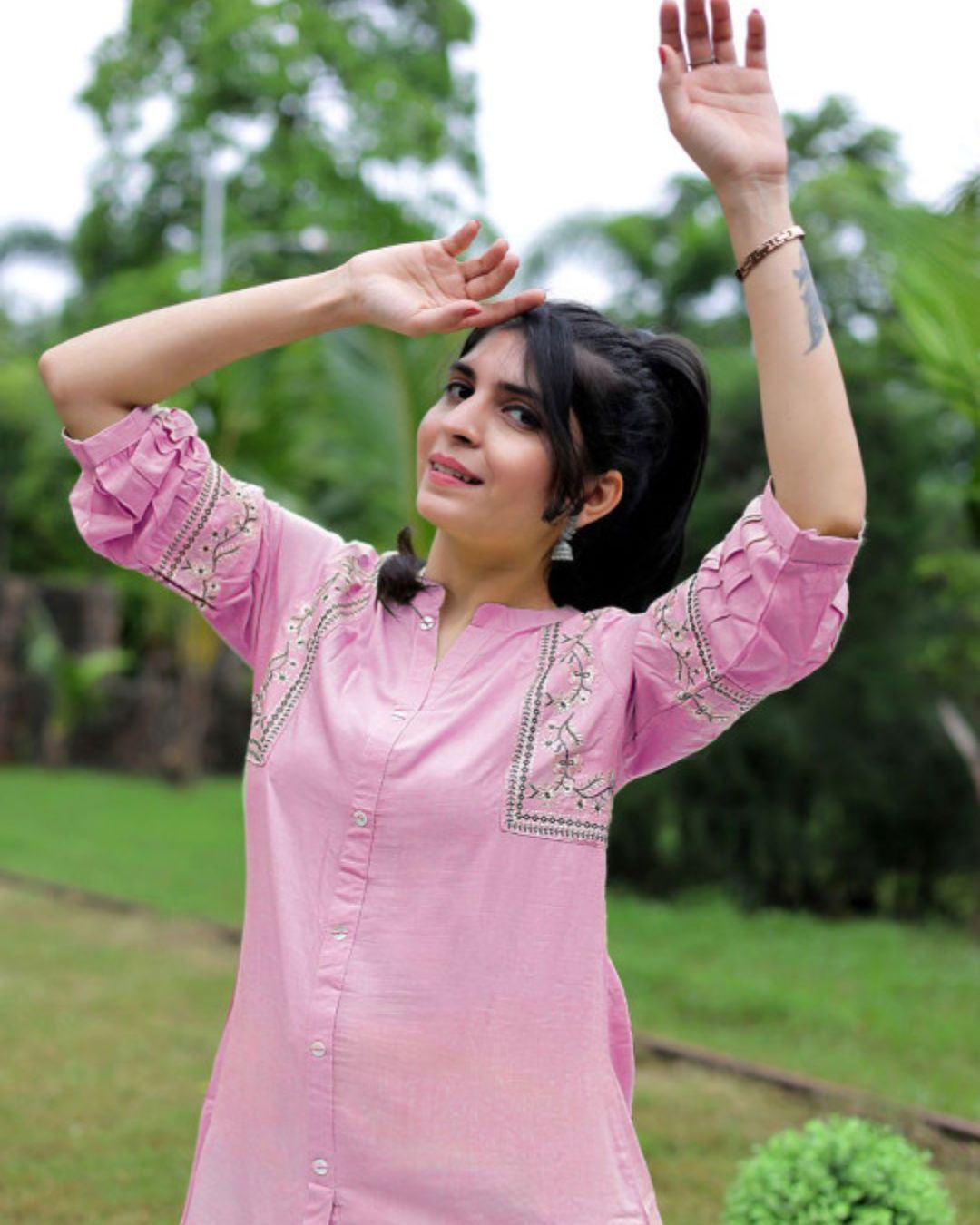 Light Pink Viscose Rayon Kurti for Women – Soft & Elegant Daily Wear