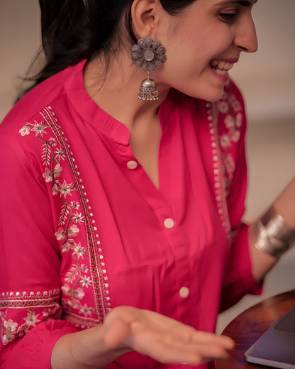 Pink Viscose Rayon Kurti for Women – Chic & Comfortable Fit