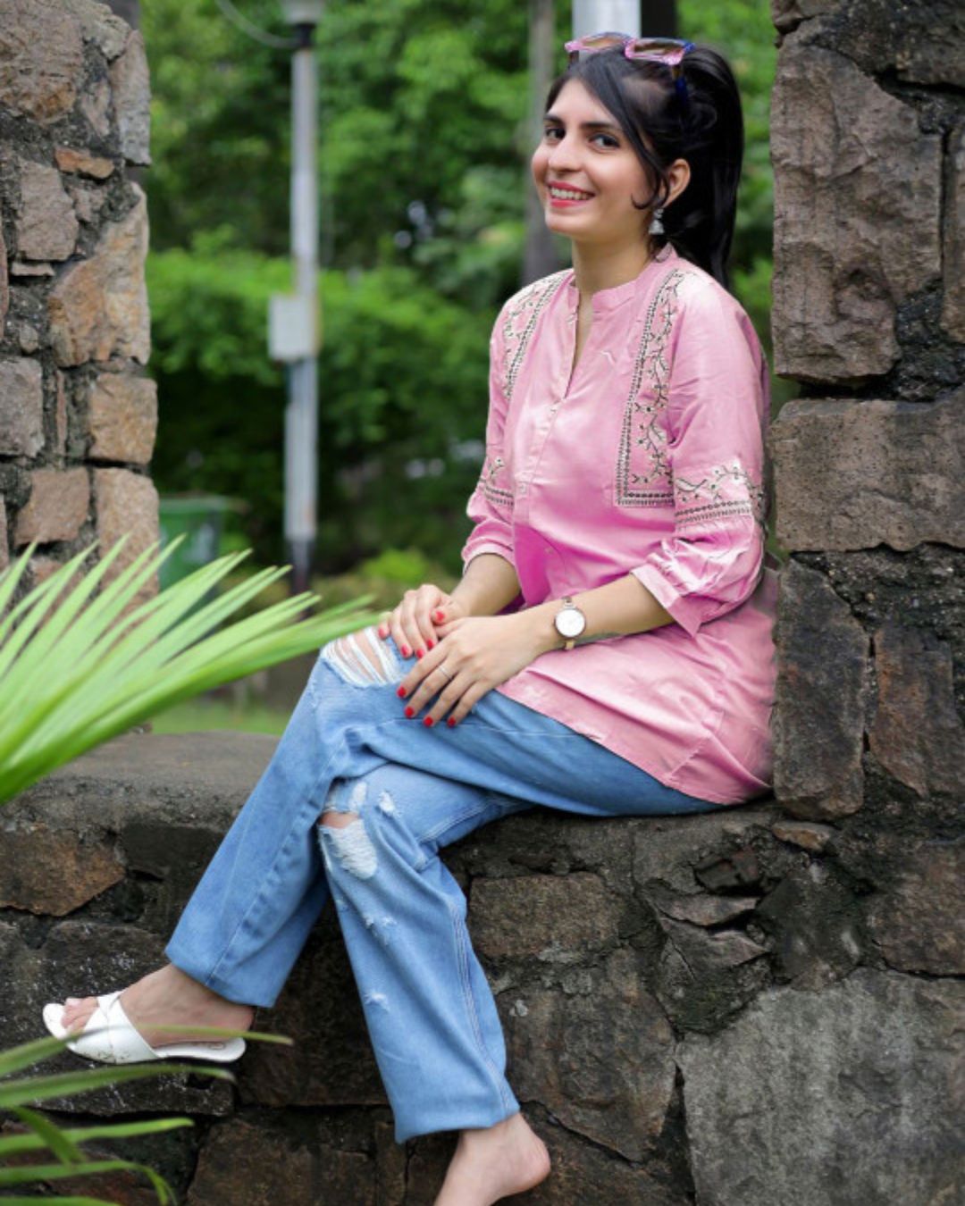Light Pink Viscose Rayon Kurti for Women – Soft & Elegant Daily Wear