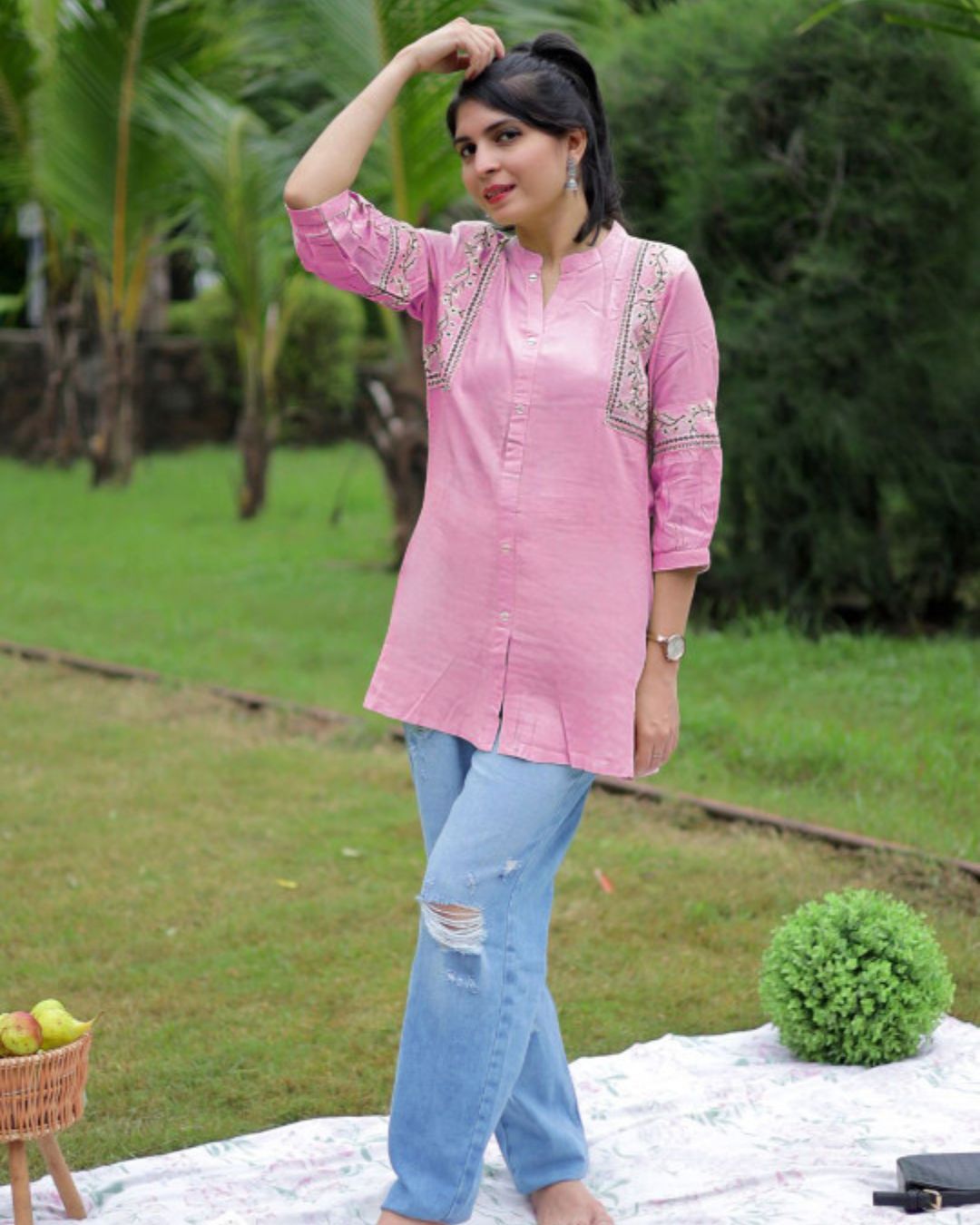 Light Pink Viscose Rayon Kurti for Women – Soft & Elegant Daily Wear