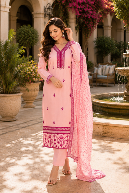 women-cotton-blend-embroidered-straight-kurta-set-peach-dupatta-view-bohorang