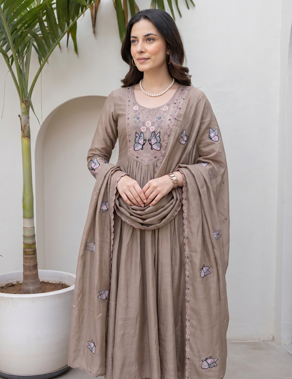 women-chiku-vichitra-silk-flared-kurta-butterfly-yoke-embroidery-closeup-bohorang