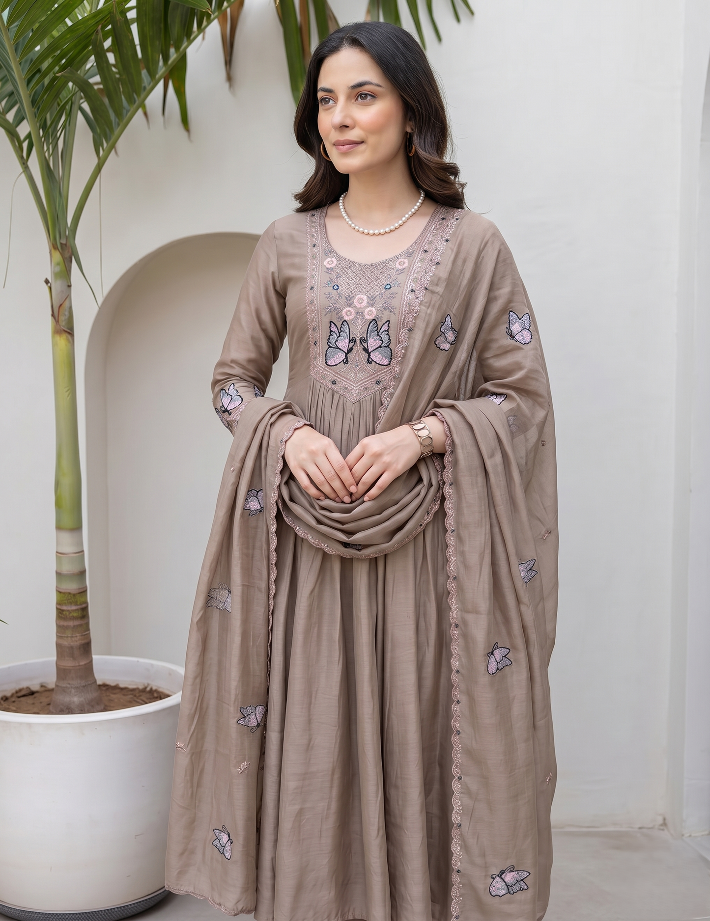 women-chiku-vichitra-silk-flared-kurta-butterfly-yoke-embroidery-closeup-bohorang