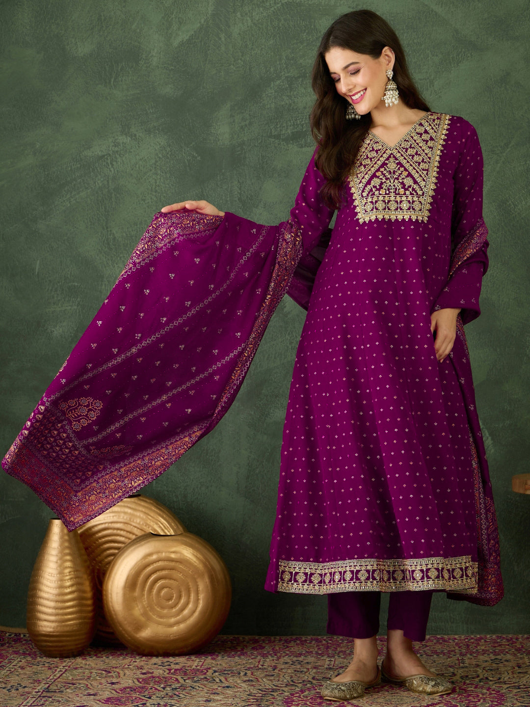 buy-women-wine-vichitra-silk-anarkali-kurta-set-online-s-to-5xl-bohorang